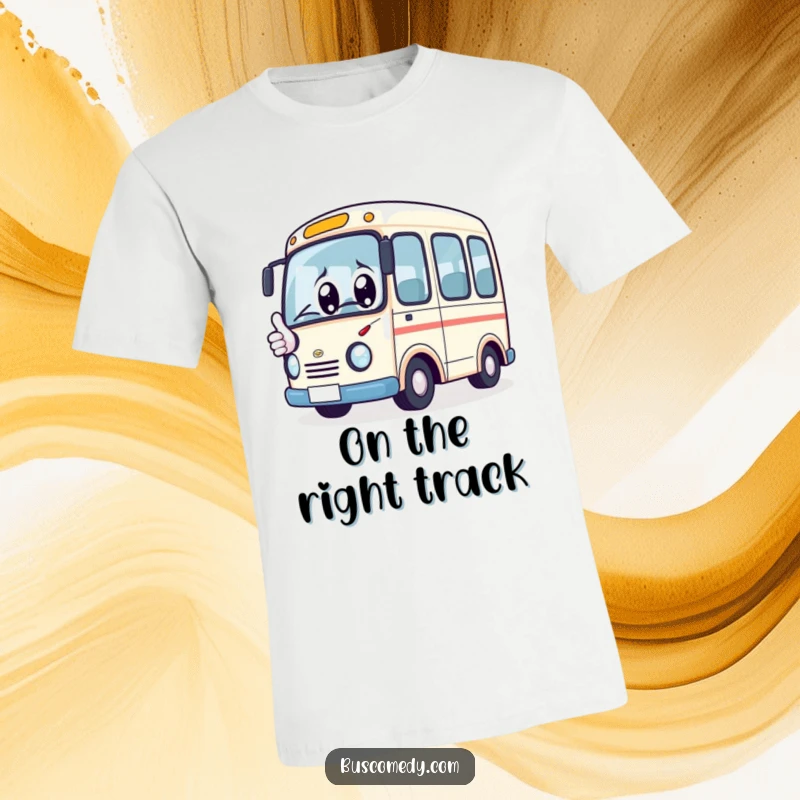 Funny T-Shirt: Cute kawaii bus character with big eyes, giving a thumbs up, a universally positive and humorous design.