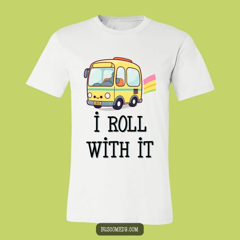 Funny Kawaii Bus Rainbow T-Shirt: Wear Your Joyful Journey Everywhere