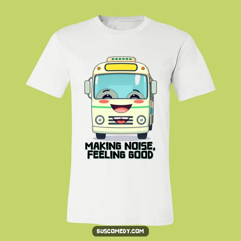 Funny Grinning Bus T-Shirt - Playful Honking Character Gift