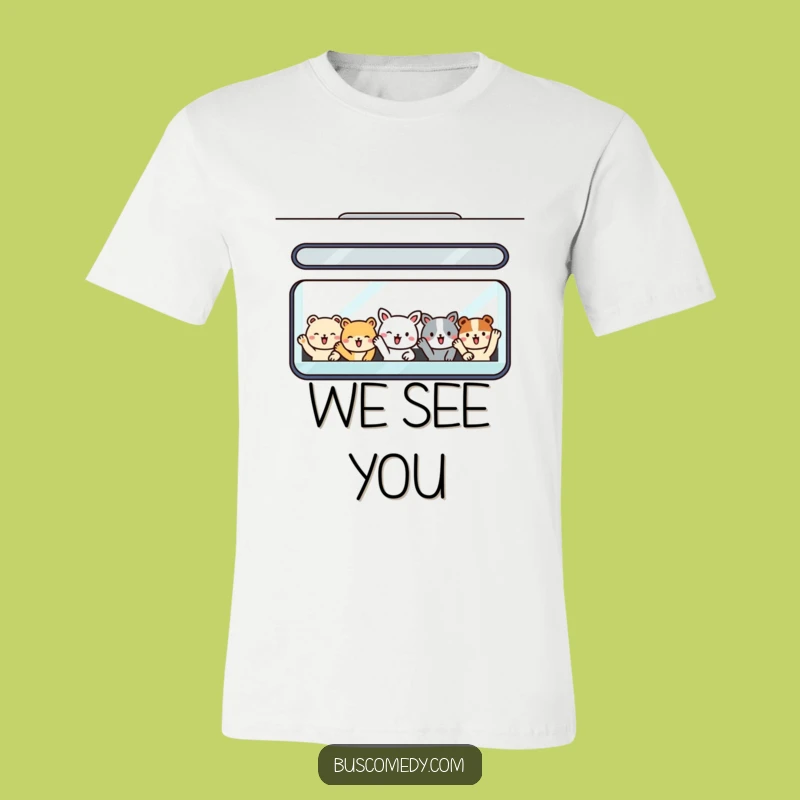 Funny Animal Bus T-Shirt: Adorable Passengers Tee for Happy Vibes