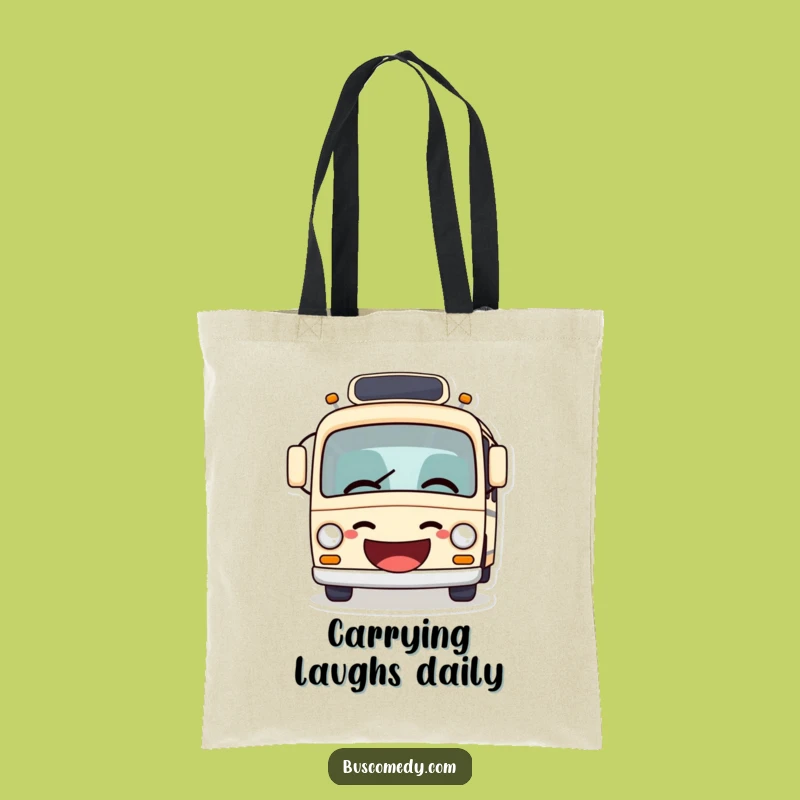 Funny Giggle Bus Tote Bag: Hilarious Joke Bus Carry-All, Perfect Humorous Accessory!
