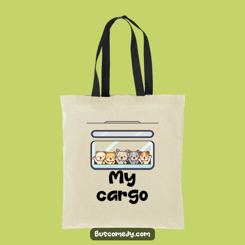 Funny Animal Bus Tote Bag: Cute Passengers Carryall for Cheerful Errands