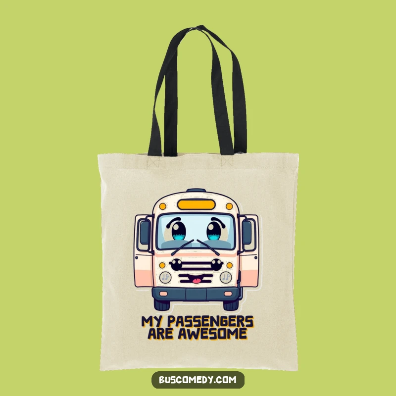Funny Cheerful Bus Tote Bag - Carry Your Adventures