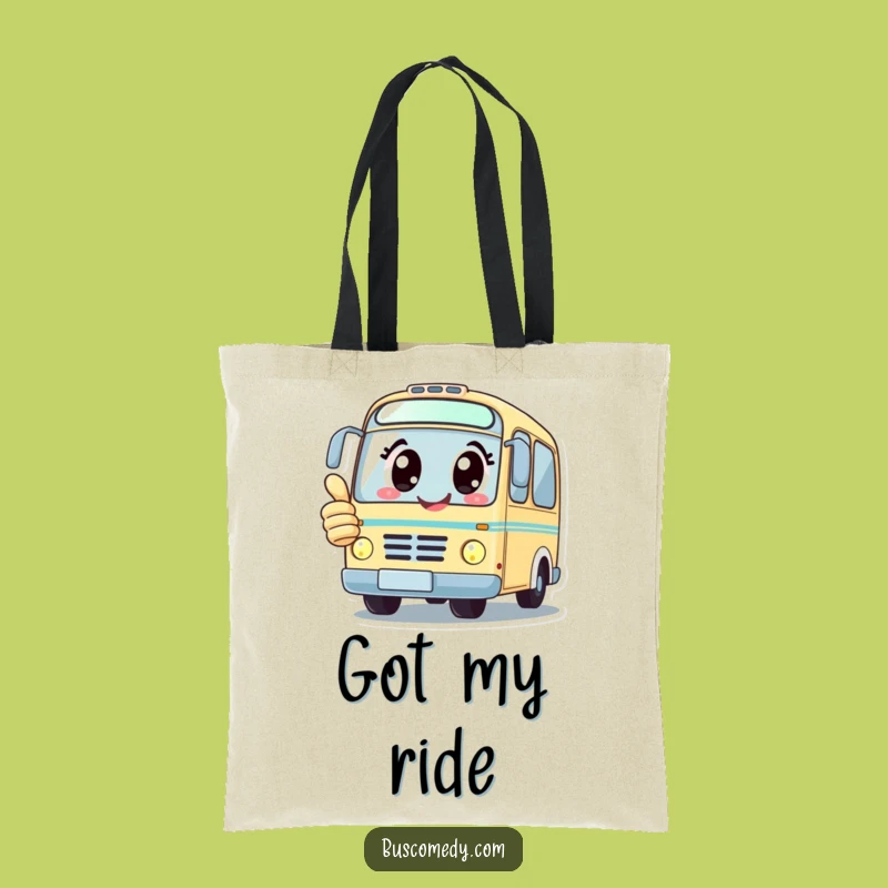 Funny Kawaii Bus Tote Bag: Happy Vibes, Handy Funny Gift
