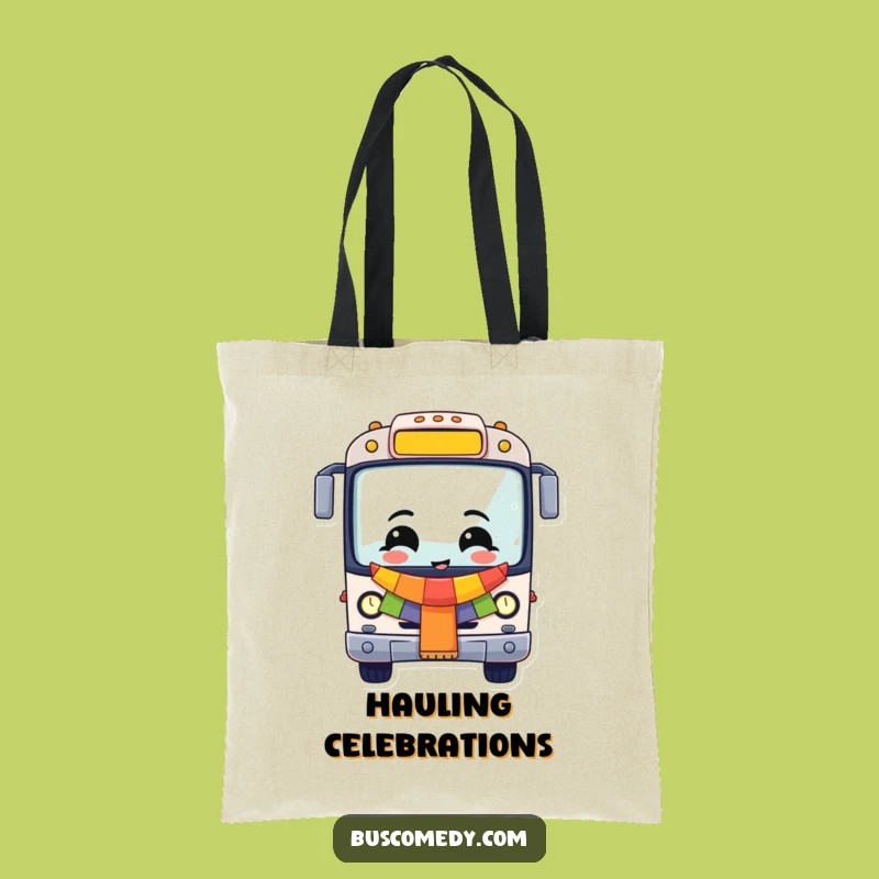 Funny Cheerful Bus Tote: Festive Party Vehicle Bag, Practical Funny Gift!