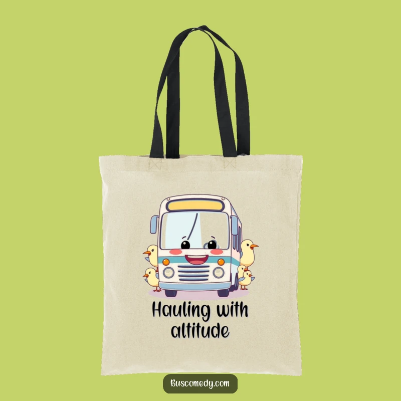 Funny Bus Towed by Birds Tote Bag: Carry Your Laughs with This Quirky Accessory!