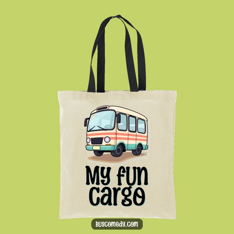 Funny Wobbly Bus Tote Bag: Spacious Carry-All, Hilarious Design, Funny Gift