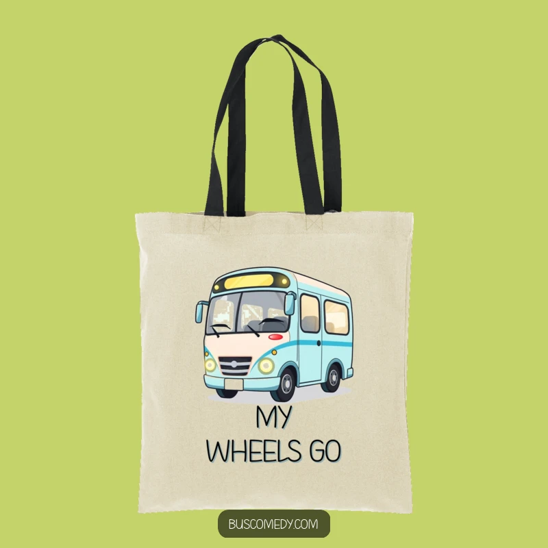 Funny Winking Bus Tote Bag: Stylish Character Carryall for Daily Errands